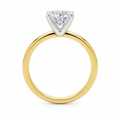 1.50Ct Cushion Lab Grown IGI G/VS1 Diamond Ring in 10K Yellow Gold