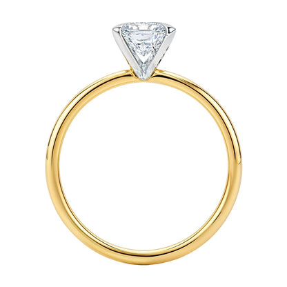 2 Carat Emerald Lab Grown IGI G/VS1 Diamond Solitaire Ring in 14K Yellow Gold