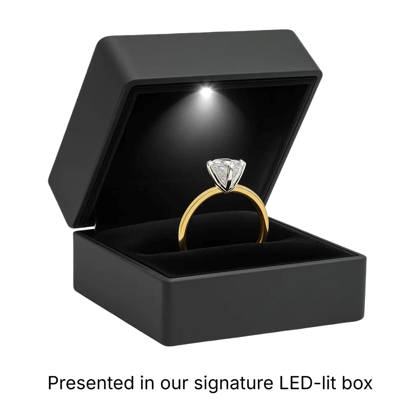 3 Carat Princess Lab Grown IGI G/VS1 Diamond Solitaire Ring in 14K Yellow Gold