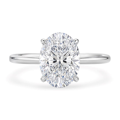 2 Carat Oval Lab Grown IGI G/VS1 Diamond Solitaire Ring in 10K White Gold