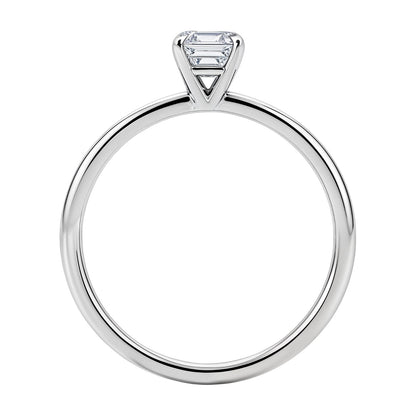1 Carat Emerald Lab Grown IGI G/VS1 Diamond Solitaire Ring in 10K White Gold