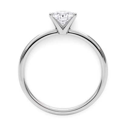 1 Carat Round Lab Grown IGI G/VS1 Diamond Solitaire Ring in 14K White Gold
