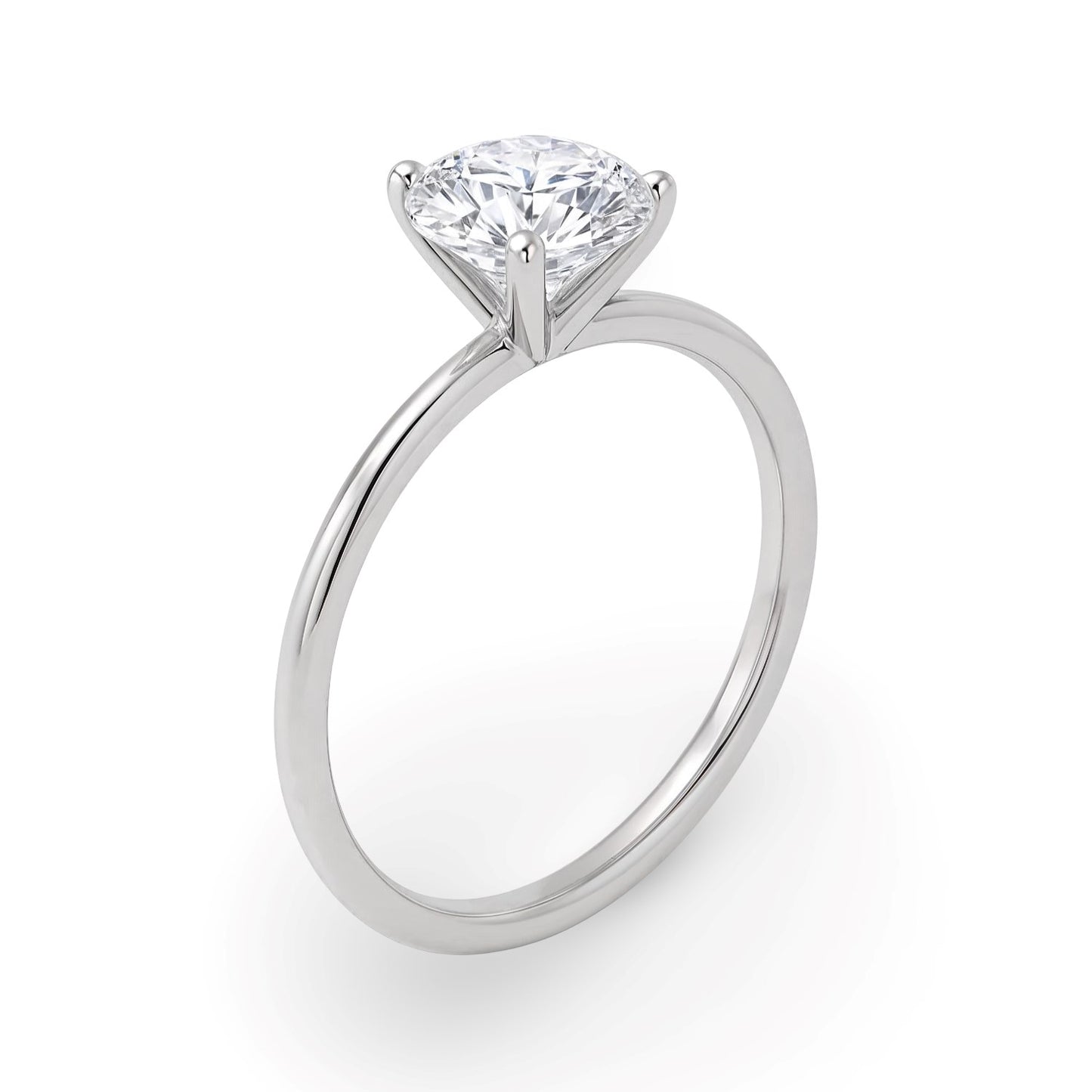 1 1/2 Carat Round Lab Grown IGI G/VS1 Diamond Ring in 10K White Gold