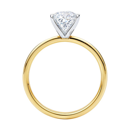 1.50Ct Princess Lab Grown IGI G/VS1 Diamond Ring in 10K Yellow Gold