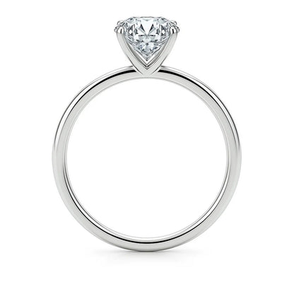 3 Carat Emerald Lab Grown IGI G/VS1 Diamond Solitaire Ring in 14K White Gold
