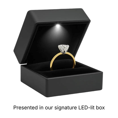 5 Carat Cushion Lab Grown IGI G/VS1 Diamond Solitaire Ring in 14K Yellow Gold