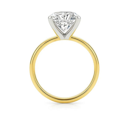 5 Carat Emerald Lab Grown IGI G/VS1 Diamond Solitaire Ring in 14K Yellow Gold