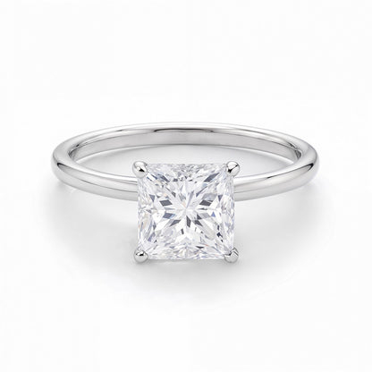 1.50Ct Princess Lab Grown IGI G/VS1 Diamond Ring in 10K White Gold