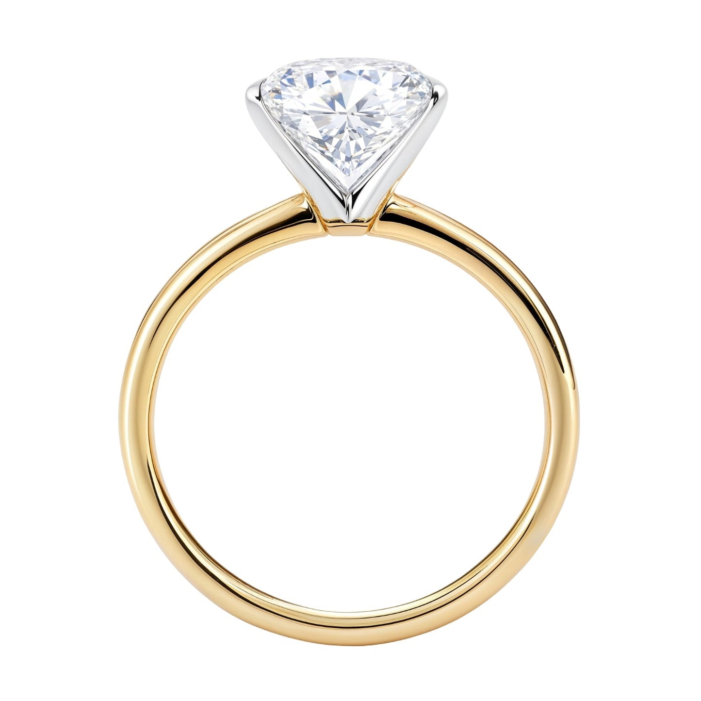 2 Carat Oval Lab Grown IGI G/VS1 Diamond Solitaire Ring in 10K Yellow Gold