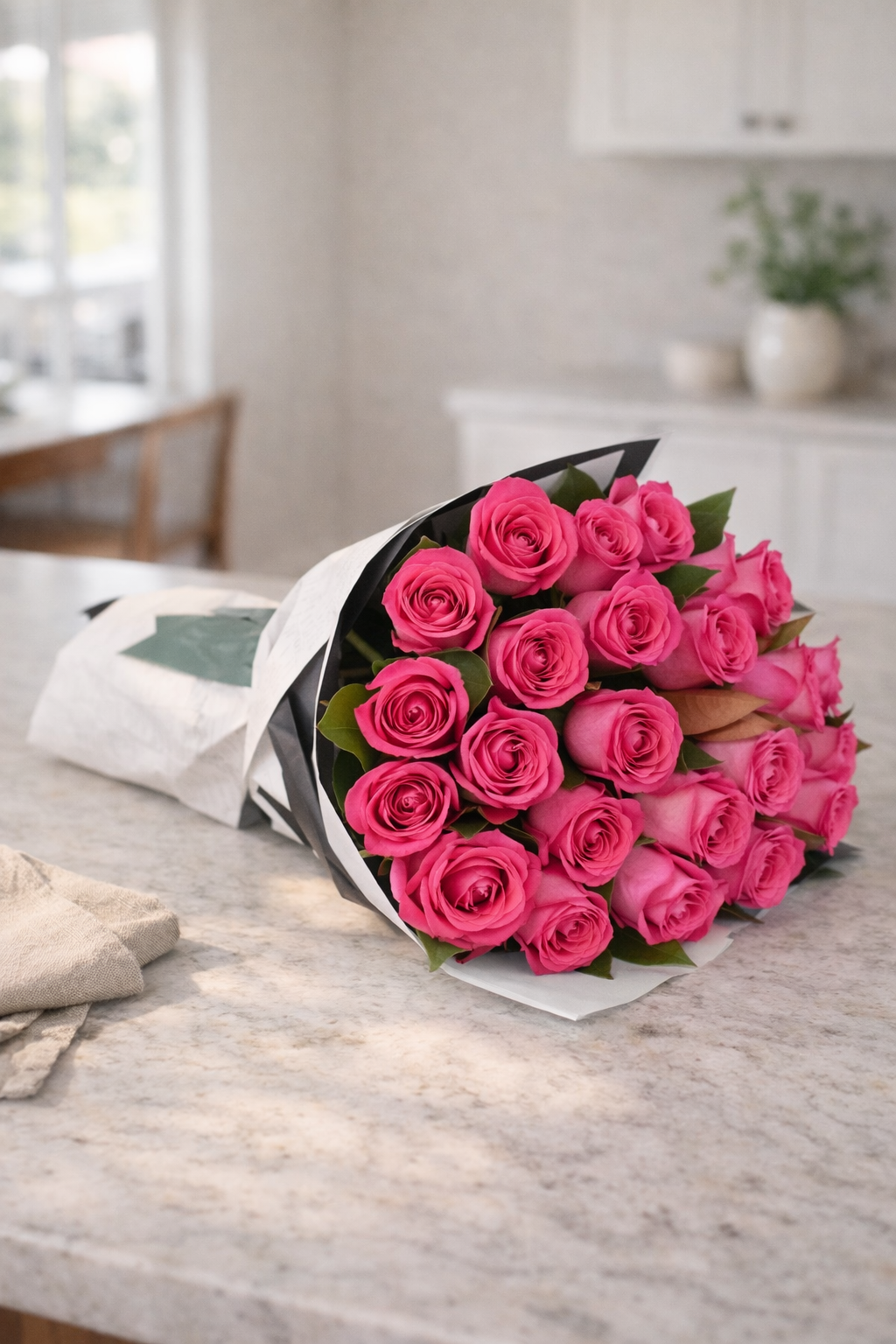 Long Stemmed Rose Bouquet Pink 24