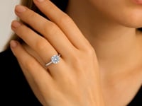2 Carat Round Lab Grown IGI G/VS1 Diamond Solitaire Ring in 14K White Gold