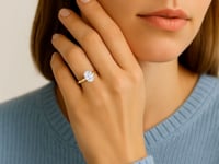 1 1/2 Carat Oval Lab Grown IGI G/VS1 Diamond Solitaire Ring in 10K Yellow Gold
